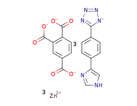 [Zn3((1H-imidazol-4-yl)-4-(4H-tetrazol-5-yl-1-ido)benzene)3(1,2,4-benzenetricarboxylato)]