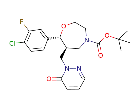 (6S,7R)-tert-butyl 7-(4-chloro-3-fluorophenyl)-6-((6-oxopyridazin-1(6H)-yl)methyl)-1,4-oxazepane-4-carboxylate