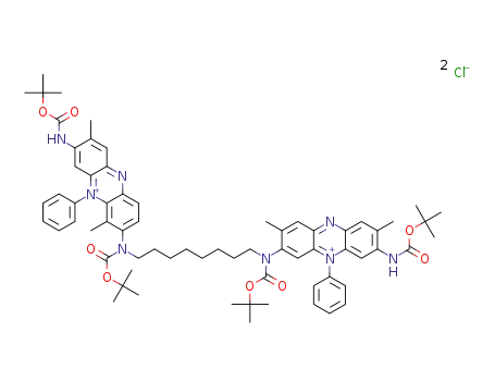 7-(tert-butoxycarbonyl(8-(tert-butoxycarbonyl(7-(tert-butoxycarbonylamino)-2,8-dimethyl-5-phenylphenazin-5-ium-3-yl)amino)octyl)amino)-3-(tert-butoxycarbonylamino)-2,6-dimethyl-5-phenylphenazin-5-ium dichloride