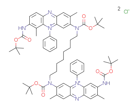 7-(tert-butoxycarbonyl(8-(tert-butoxycarbonyl(7-(tert-butoxycarbonylamino)-2,8-dimethyl-5-phenylphenazin-5-ium-3-yl)amino)octyl)amino)-3-(tert-butoxycarbonylamino)-2,6-dimethyl-5-phenylphenazin-5-ium chloride