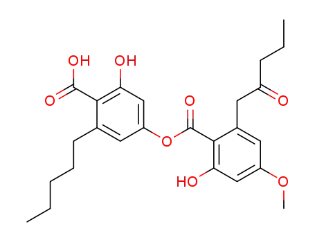 Molecular Structure of 552-49-8 (4-[2-(2-Oxopentyl)-4-methoxy-6-hydroxybenzoyloxy]-6-pentylsalicylic acid)