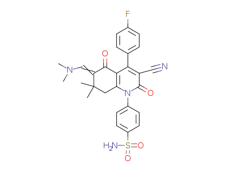4-(3-cyano-6-((dimethylamino) methylene)-4-(4-fluorophenyl)-7,7-dimethyl-2,5-dioxo-5,6,7,8-tetrahydroquinolin-1(2H)-yl)benzenesulfonamide