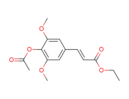 Molecular Structure of 110233-74-4 (2-Propenoic acid, 3-[4-(acetyloxy)-3,5-dimethoxyphenyl]-, ethyl ester)