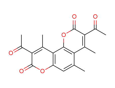 3,9-Diacetyl-4,5,10-trimethyl-2H,8H-benzo<1,2-b:3,4-b'>dipyran-2,8-dion