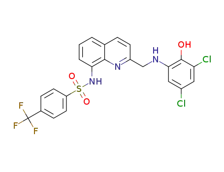 N-(2-(((3,5-dichloro-2-hydroxyphenyl)amino)methyl)quinolin-8-yl)-4-(trifluoromethyl)benzenesulfonamide