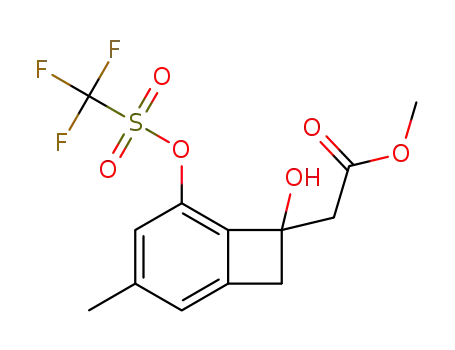 methyl 2-(7-hydroxy-3-methyl-5-(triflyloxy)bicyclo[4.2.0]octa-1,3,5-trien-7-yl)acetate