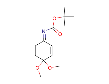 Molecular Structure of 106501-78-4 (Carbamic acid, (4,4-dimethoxy-2,5-cyclohexadien-1-ylidene)-,
1,1-dimethylethyl ester)