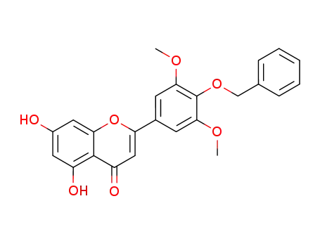 Molecular Structure of 30778-02-0 (4H-1-Benzopyran-4-one,
2-[3,5-dimethoxy-4-(phenylmethoxy)phenyl]-5,7-dihydroxy-)