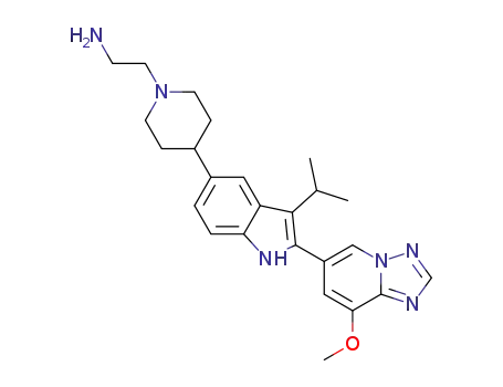 2-(4-(3-isopropyl-2-(8-methoxy-[1,2,4]triazolo[1,5-a]pyridin-6-yl)-1H-indol-5-yl)piperidin-1-yl)ethan-1-amine