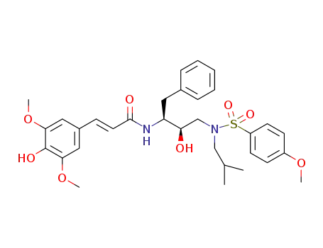 (E)-3-(4-hydroxy-3,5-dimethoxyphenyl)-N-((2S,3R)-3-hydroxy-4-((N-isobutyl-4-methoxyphenyl)sulfonamido)-1-phenylbutan-2-yl)acrylamide