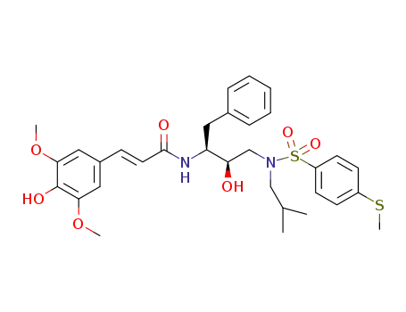 (E)-3-(4-hydroxy-3,5-dimethoxyphenyl)-N-((2S,3R)-3-hydroxy-4-((N-isobutyl-4-(methylthio)phenyl)sulfonamido)-1-phenylbutan-2-yl)acrylamide