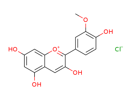 1-Benzopyrylium,3,5,7-trihydroxy-2-(4-hydroxy-3-methoxyphenyl)-, chloride (1:1)(134-01-0)