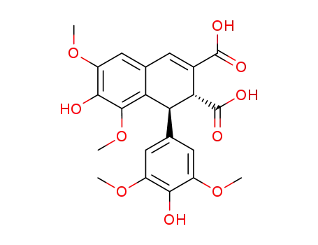 trans-7-hydroxy-1-(4-hydroxy-3,5-dimethoxyphenyl)-6,8-dimethoxy-1,2-dihydronaphthalene-2,3-dicarboxylic acid