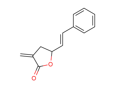 Molecular Structure of 106549-54-6 (2(3H)-Furanone, dihydro-3-methylene-5-(2-phenylethenyl)-)