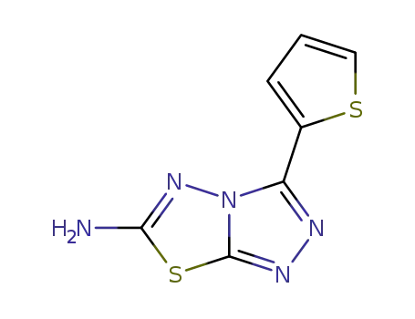 Molecular Structure of 80809-42-3 (3-(2-THIENYL)[1,2,4]TRIAZOLO[3,4-B][1,3,4]THIADIAZOL-6-AMINE)
