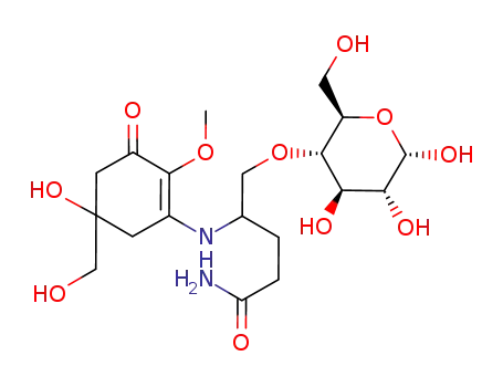 4-(5-Hydroxy-5-hydroxymethyl-2-methoxy-3-oxo-cyclohex-1-enylamino)-5-((2R,3S,4R,5R,6S)-4,5,6-trihydroxy-2-hydroxymethyl-tetrahydro-pyran-3-yloxy)-pentanoic acid amide