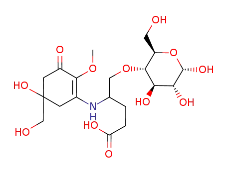 4-(5-Hydroxy-5-hydroxymethyl-2-methoxy-3-oxo-cyclohex-1-enylamino)-5-((2R,3S,4R,5R,6S)-4,5,6-trihydroxy-2-hydroxymethyl-tetrahydro-pyran-3-yloxy)-pentanoic acid