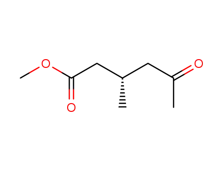 Molecular Structure of 89393-67-9 (Hexanoic acid, 3-methyl-5-oxo-, methyl ester, (S)-)