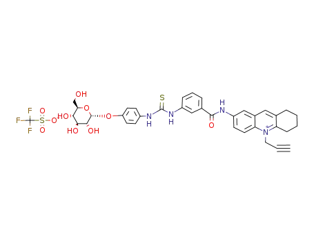Trifluoro-methanesulfonate10-prop-2-ynyl-7-(3-{3-[4-((2R,3R,4S,5S,6R)-3,4,5-trihydroxy-6-hydroxymethyl-tetrahydro-pyran-2-yloxy)-phenyl]-thioureido}-benzoylamino)-1,2,3,4-tetrahydro-acridinium;