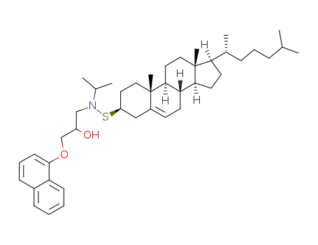 1-{[(3S,8S,9S,10R,13R,14S,17R)-17-((R)-1,5-Dimethyl-hexyl)-10,13-dimethyl-2,3,4,7,8,9,10,11,12,13,14,15,16,17-tetradecahydro-1H-cyclopenta[a]phenanthren-3-ylsulfanyl]-isopropyl-amino}-3-(naphthalen-1-yloxy)-propan-2-ol