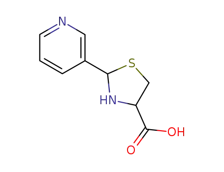 Molecular Structure of 59777-95-6 (2-(3-PIRIDYL)THIAZOLIDINE-4-CARBOXYLIC ACID)