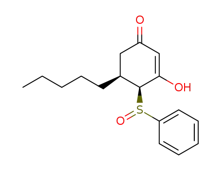 (4S,5S)-4-Benzenesulfinyl-3-hydroxy-5-pentyl-cyclohex-2-enone