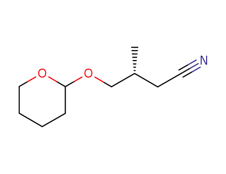 Molecular Structure of 110171-23-8 ((3R)-3-METHYL-4-[(TETRAHYDRO-2H-PYRAN-2-YL)OXY]-BUTANENITRILE)