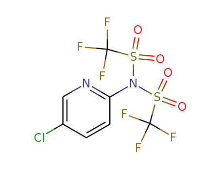 Molecular Structure of 145100-51-2 (2-[N,N-BIS(TRIFLUOROMETHANESULFONYL)AMINO]-5-CHLOROPYRIDINE)