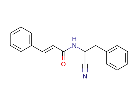 Molecular Structure of 87783-68-4 (2-Propenamide, N-(1-cyano-2-phenylethyl)-3-phenyl-)