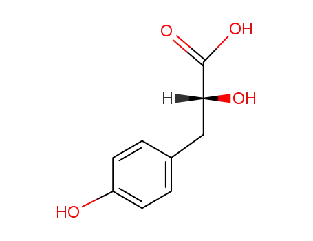 Molecular Structure of 89919-57-3 ((R)-3-(4-HYDROXYPHENYL)LACTIC ACID)