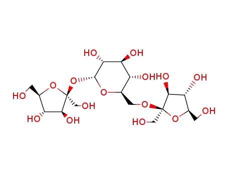 Molecular Structure of 3688-75-3 ((3R,4S,5R,6R)-2-[(2R,3S,4R,5R)-3,4-dihydroxy-2,5-bis(hydroxymethyl)oxolan-2-yl]oxy-6-[[(2R,3S,4R,5R)-3,4-dihydroxy-2,5-bis(hydroxymethyl)oxolan-2-yl]oxymethyl]oxane-3,4,5-triol)
