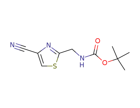 Molecular Structure of 251294-64-1 (Carbamic acid, [(4-cyano-2-thiazolyl)methyl]-, 1,1-dimethylethyl ester)