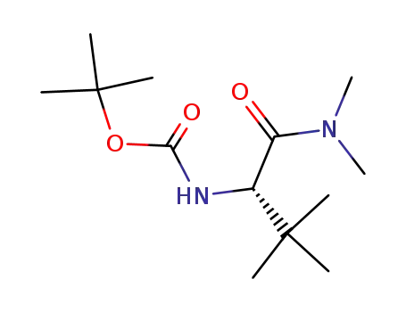 Molecular Structure of 340161-34-4 (Carbamic acid, [(1S)-1-[(dimethylamino)carbonyl]-2,2-dimethylpropyl]-,
1,1-dimethylethyl ester)