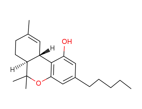 Molecular Structure of 17766-02-8 ([6aS,(+)]-6aα,7,8,10aβ-Tetrahydro-6,6,9-trimethyl-3-pentyl-6H-dibenzo[b,d]pyran-1-ol)