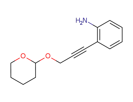 Molecular Structure of 287477-27-4 (Benzenamine, 2-[3-[(tetrahydro-2H-pyran-2-yl)oxy]-1-propynyl]-)