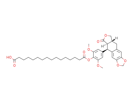Hexadecanedioic acid mono-[2,6-dimethoxy-4-((5R,5aR,8aR)-6-oxo-5,5a,6,8,8a,9-hexahydro-furo[3',4':6,7]naphtho[2,3-d][1,3]dioxol-5-yl)-phenyl] ester