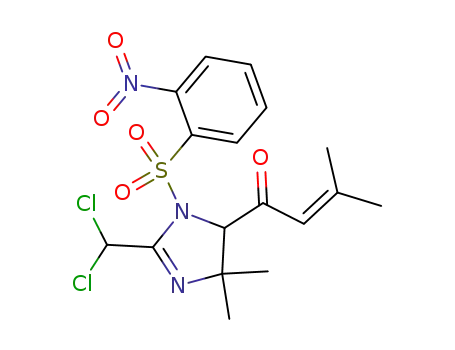 1-(2-dichloromethyl-3-(2-nitrobenzenesulfonyl)-5,5-dimethyl-4,5-dihydro-3H-imidazol-4-yl)-3-methyl-but-2-en-1-one