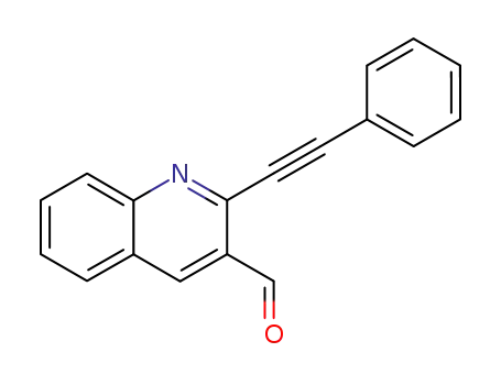 Molecular Structure of 868765-12-2 (3-Quinolinecarboxaldehyde, 2-(phenylethynyl)-)