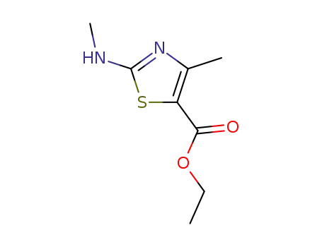 Molecular Structure of 3161-68-0 (Ethyl 4-Methyl-2-(MethylaMino)thiazole-5-carboxylate)