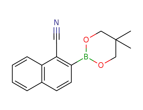 Molecular Structure of 918630-49-6 (1-Naphthalenecarbonitrile, 2-(5,5-dimethyl-1,3,2-dioxaborinan-2-yl)-)