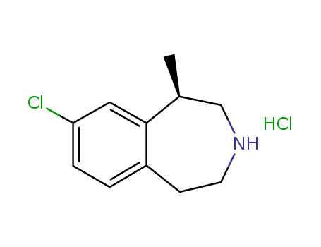 846589-98-8,(R)-1H-3-BENZAZEPINE,8-CHLORO-2,3,4,5-TETRAHYDRO-1-METHYL-,HYDROCHLORIDE,1H-3-Benzazepine,8-chloro-2,3,4,5-tetrahydro-1-methyl-, hydrochloride, (1R)- (9CI);(R)-8-Chloro-1-methyl-2,3,4,5-tetrahydro-1H-3-benzazepine hydrochloride;(R)-8-Chloro-1-methyl-2,3,4,5-tetrahydro-1H-benzo[d]azepine hydrochloride; APD356; Lorcaserin hydrochloride