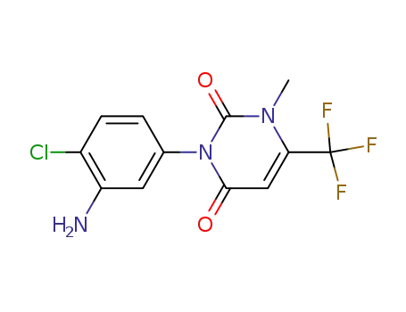 3-[3-amino-4-chlorophenyl]-2,4-dioxo-1-methyl-6-trifluoromethyl-1,2,3,4-tetrahydropyrimidine