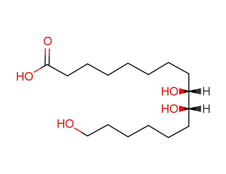 Hexadecanoic acid,9,10,16-trihydroxy-, (9R,10S)-rel-(533-87-9)