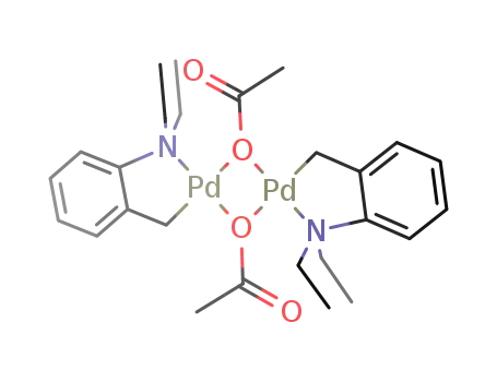 trans-di-μ-acetato bis(2-N,N-diethylaminophenyl methyl-C,N) dipalladium(II)