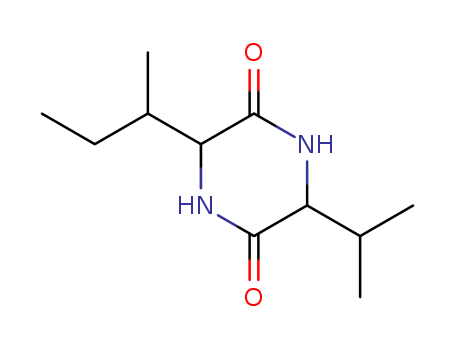 Molecular Structure of 104068-43-1 (2,5-Piperazinedione, 3-(1-methylethyl)-6-(1-methylpropyl)-)