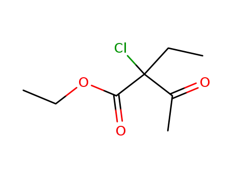 Molecular Structure of 130000-37-2 (Butanoic acid, 2-chloro-2-ethyl-3-oxo-, ethyl ester)