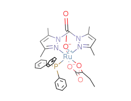 bis(3,5-dimethylpyrazol-1-yl)acetato ruthenium(II) PPh3 (κ2 O(1),O(2)-2-oxobutyrato)