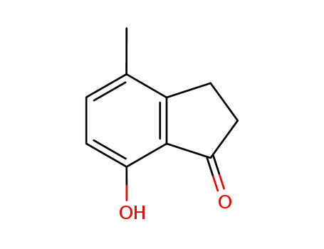 Molecular Structure of 67901-82-0 (7-HYDROXY-4-METHYL-1-INDANONE  97)