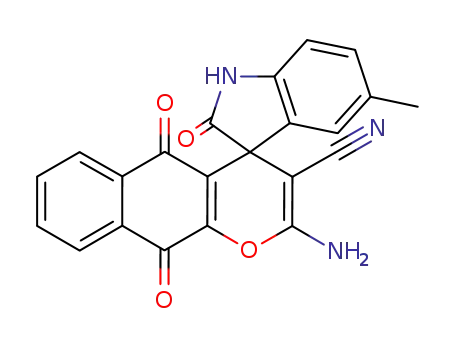 2-amino-5'-methyl-2',5,10-trioxo-5,10-dihydrospiro[benzo[g]chromene-4,3'-indoline]-3-carbonitrile