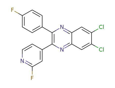 6,7-dichloro-2-(4-fluorophenyl)-3-(2-fluoropyridin-4-yl)quinoxaline